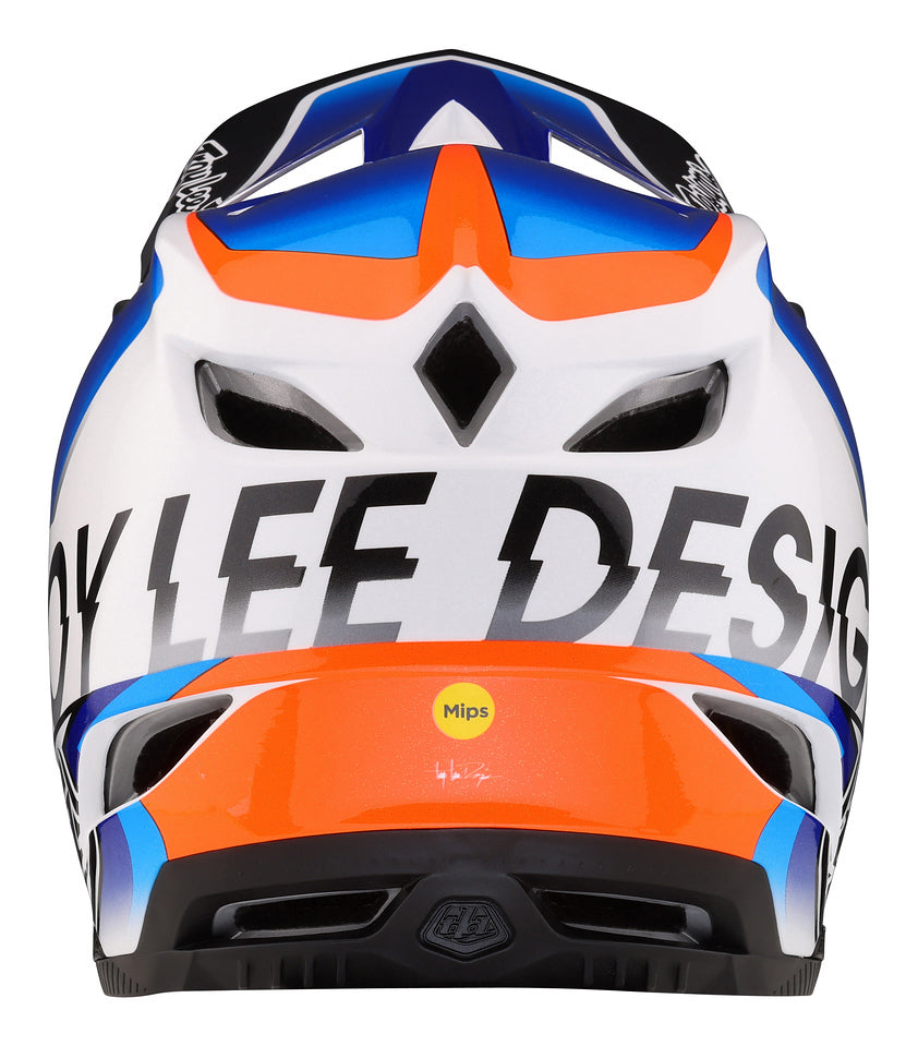 Casco Troy Lee Designs D4 Composite Qualifier White / Blue Navy